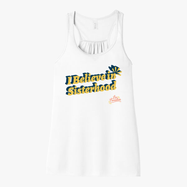 I Believe in Sisterhood Retro Flowy Racerback Tank Thumbnail